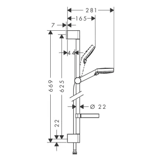   HANSGROHE Crometta Vario/Unica Croma állítható zuhanyszett szappantartóval 650mm