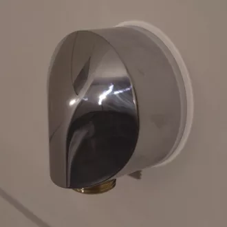 Hansgrohe FixFit E kerek króm fali zuhanygégecső csatlakozó oldalnézetből