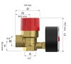 FLAMCO Prescomano 50 biztonsági szelep manométerrel, 2.5 bar, 1/2" x 3/4" 