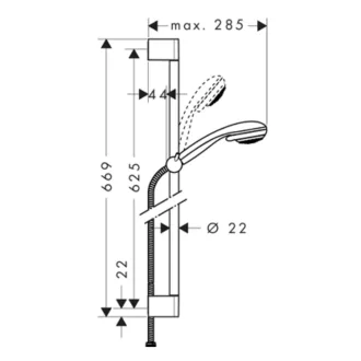   HANSGROHE Crometta 85 Vario/Unica Crometta állítható zuhanyszett 650mm