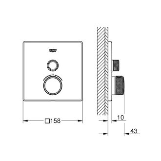   GROHE Grotherm SmartControl termosztatikus zuhany csaptelep, króm
