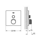 Grohtherm SmartControl Termosztát falsík mögötti telepítéshez, 1 fogyasztóra, Hold fehér