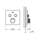 Grohtherm SmartControl Termosztát falsík mögötti telepítéshez, 2 fogyasztóra, Hold fehér