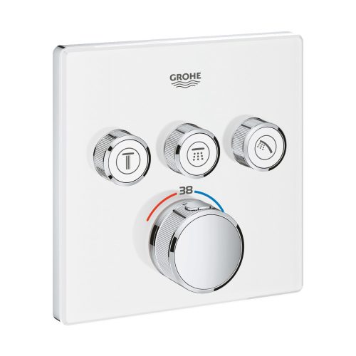 GROHE Grotherm SmartControl látható rész, 3 fogyasztóra, hold fehér