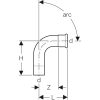 GEBERIT Mapress 1 tokos 90° inox ív, 22 mm