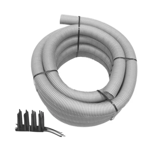 Vaillant 5-ös bekötő készlet, feltekert szürke flexibilis PPs cső és fekete távtartók