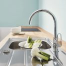 GROHE Bauloop álló mosogató csaptelep íves fölső kifolyóval