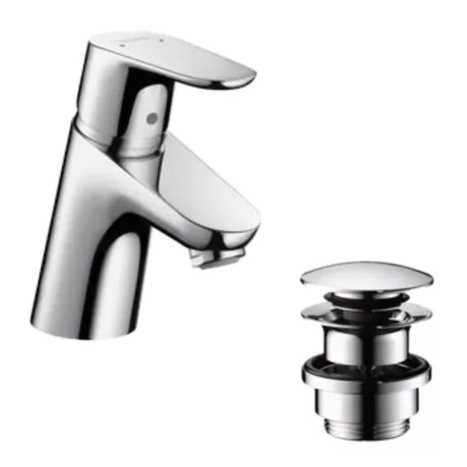 Hansgrohe Focus 70 króm mosdócsaptelep egykaros fejjel és push-open leeresztő szeleppel