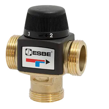 ESBE VTA572 termosztatikus háromjáratú keverőszelep padlófűtéshez, 1" külső menettel, 20 - 55 °C