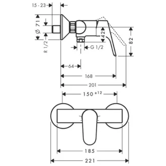 HANSGROHE Focus E2 zuhany csaptelep
