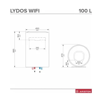   ARISTON Lydos Wi-Fi 100V ERP 100 literes villanybojler ECO funkcióval (Új típus)