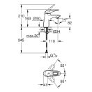 X GROHE Eurostyle S méretű mosdócsaptelep lyukas fogantyúval leeresztőgarnitúra nélkül