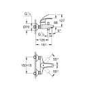X GROHE Eurosmart kádcsaptelep zuhanygarnitúra nélkül