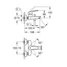 GROHE Eurosmart kádtöltő csaptelep zuhanyszett nélkül


