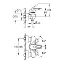 GROHE Eurostyle zuhanycsaptelep lyukas fogantyúval zuhanygarnitúra nélkül