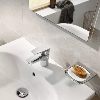KLUDI Pure&Solid 75 króm mosdócsaptelep egykaros oldalnézetből, leeresztő nélkül