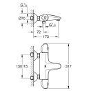 X GROHE Grohtherm 1000 New termosztátos kádcsaptelep