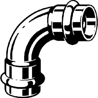Viega Profipress G vörösréz gázív 90°, 54 mm, két tokos, sárga jelöléssel