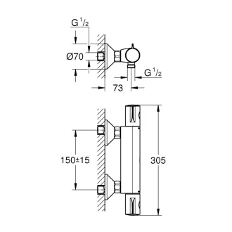 GROHE Grohtherm 800 termosztátos zuhanycsaptelep
