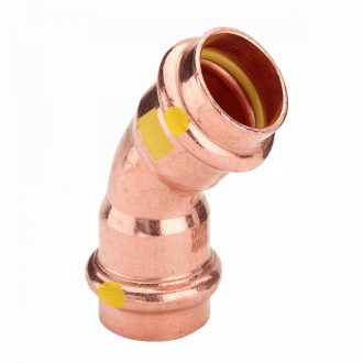   VIEGA 2626 Profipress G vörösréz ív, gázra, 45°, 2 tokos, 22mm