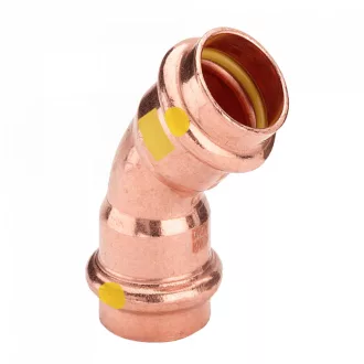 Viega Profipress G vörösréz gázív 45°, két tokos, 28 mm, sárga jelöléssel