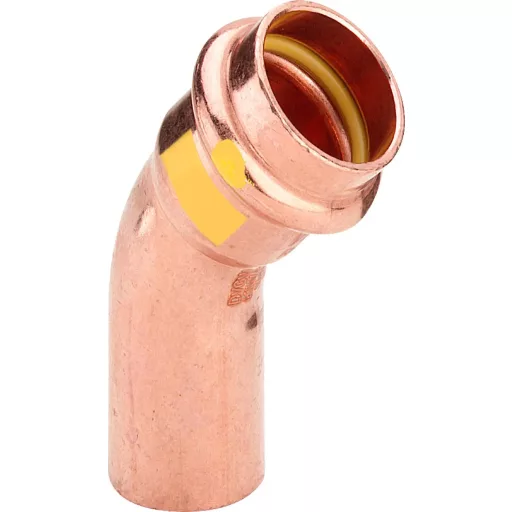 Viega Profipress G vörösréz gáz ív 45°, 28 mm, sárga jelöléssel, egy tokos press-véggel