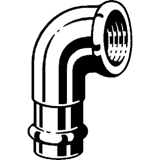 Viega Profipress G vörösöntvény könyök 90°, 15 mm press tok x 1/2" belső menet, gázra, sárga jelöléssel
