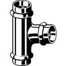 Viega 2618 Profipress G vörösréz egál T-idom gázra, 18 mm, préscsatlakozásokkal