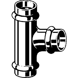 Viega Profipress G vörösréz szűkített T-idom gázra, 42-28-42 mm, préscsatlakozásokkal