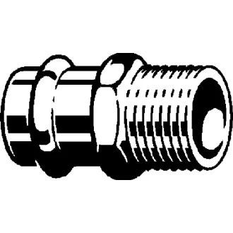 Viega Profipress G vörösöntvény gázos átmeneti idom külső menettel és sárga jelöléssel, 35mm x 6/4