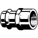 Viega Profipress G vörösöntvény belső menetes átmeneti idom vonalrajza, 15 mm x 1/2