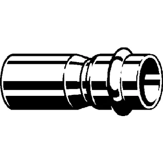 Viega Profipress G vörösréz gázos szűkítő 35-28 mm, sárga gáz jelöléssel, tokos véggel