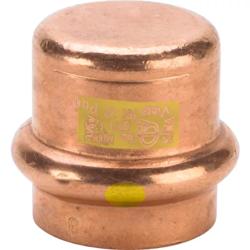 Viega Profipress G vörösréz gázkupak 42 mm, préselhető, sárga jelölésű gáz címkével
