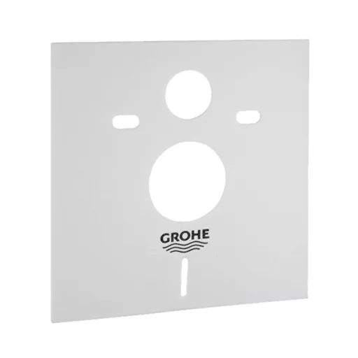 GROHE fehér hangszigetelő tömítőlap fali WC-hez, kivágásokkal és GROHE logóval
