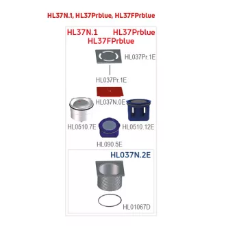 HL 37 Prblue magasító elem padlóösszefolyóhoz szögletes inox ráccsal, DN110