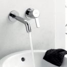X KLUDI Zenta falsík alatti kétlyukas mosdócsaptelep látható rész 230mm benyúlással