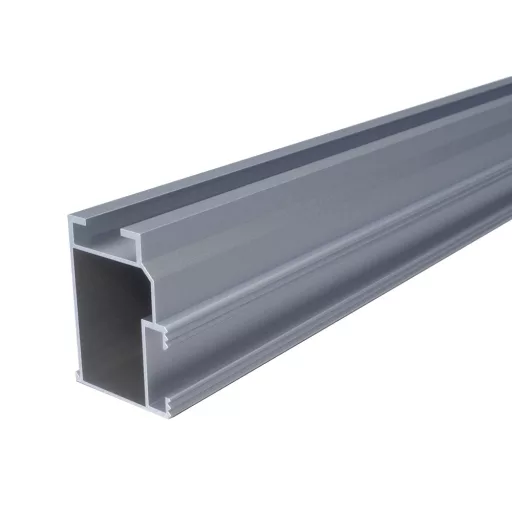 Renusol VS+ szürke alumínium tartósín keresztmetszete, 50x37 mm profil ferde nézetből