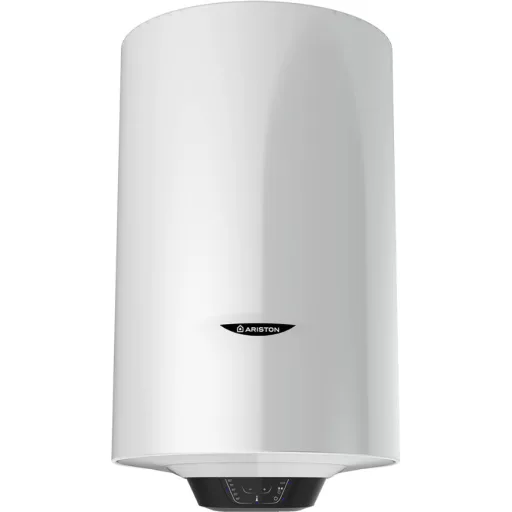 Ariston PRO1 ECO 120 literes fehér villanybojler digitális kezelőfelülettel, elölnézet