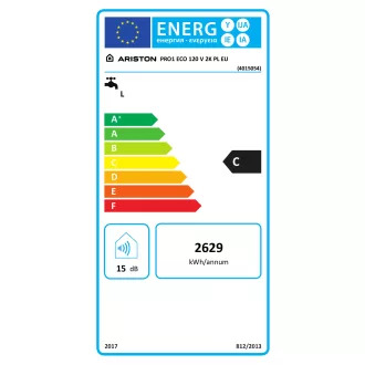 Ariston PRO1 ECO 120 literes fehér villanybojler digitális kezelőfelülettel, elölnézet