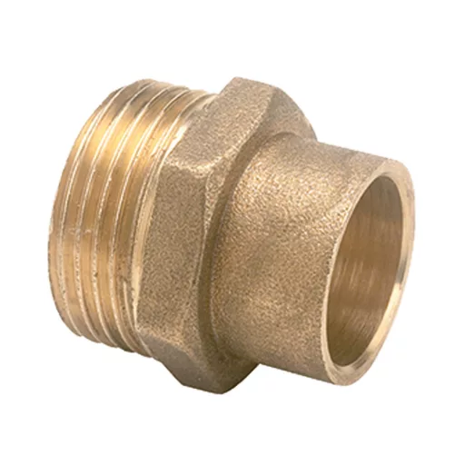 MTG 4243G sárgaréz forrvég menetes véggel és forrasztható tokkal, 54 mm x 2" külső menet