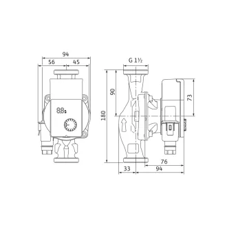   WILO Yonos PICO 25/1-6 fűtési keringető szivattyú, 180 mm, 6/4", 230 V