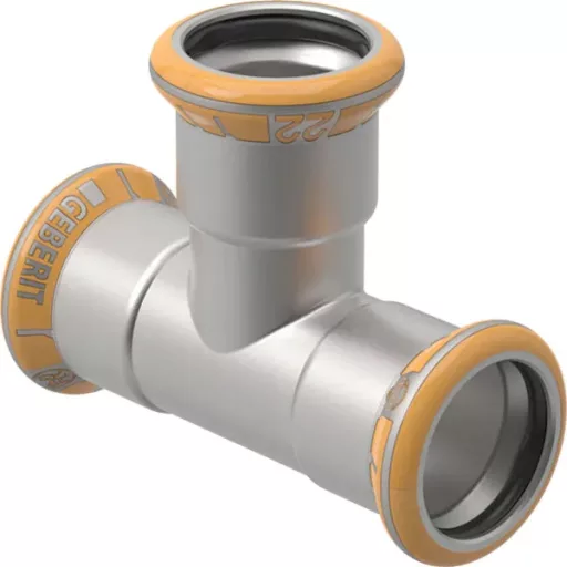 GEBERIT Mapress Therm inox egál T-idom hűtésre/fűtésre, 28 mm 