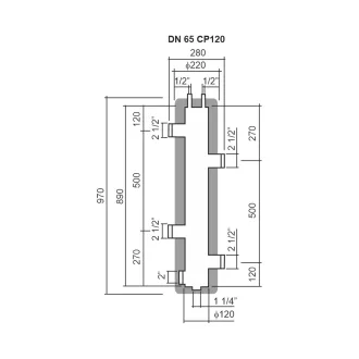   FixTrend CP120 hidraulikus váltó, 18m3/h, DN65 + szigetelés