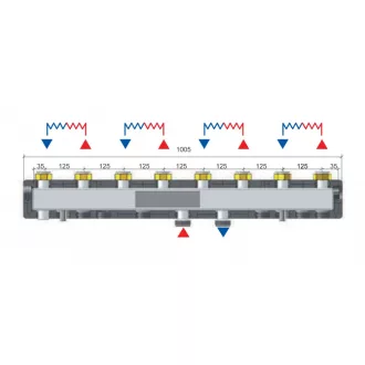   FixTrend C70/4F 4 körös acél osztó-gyűjtő hőszigeteléssel, 1"
