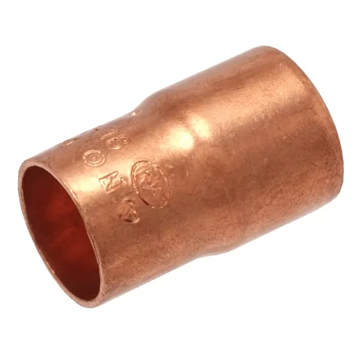 Réz forrasztható szűkített karmantyú 22x18 mm, IBP 5243 idomtok, ferde nézet