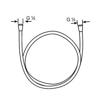 KLUDI Suparaflex Silver ezüst zuhany gégecső feltekerve, króm véganyákkal, 1600 mm