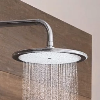 KLUDI Freshline kerek króm fejzuhany 250 mm, fehér szórófelülettel, alulnézetből