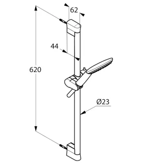 KLUDI Freshline 1S króm zuhanyszett zuhanyrúddal, kézizuhannyal és gégecsővel, 600 mm