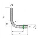 COMAP 7090LW MultiSkin press radiátor bekötő könyök, 18x2-300mm