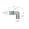 COMAP 7092GW MultiSkin press könyök, 90°, 16x2mm-1/2"K